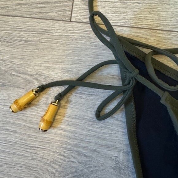 Victoria's Secret Olive Green Triangle Bikini with wood tassels - Picture 4 of 6